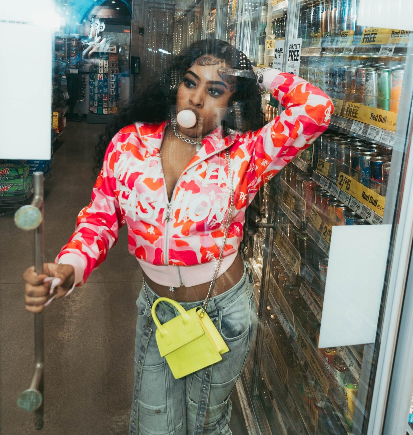 DF Pink X Red Camo Full Zip Jacket